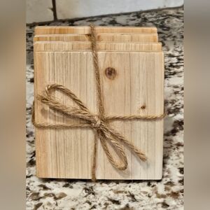 Custom Laser Engraved Square Wooden Coasters - Pack Of 4